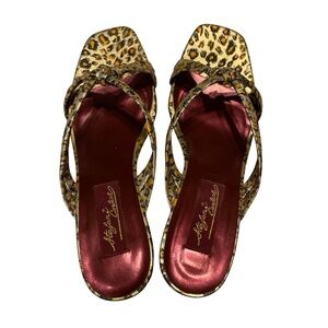 Stefani Couture Leopard Print Women's Shoes with Gold Heel Size: 9.5